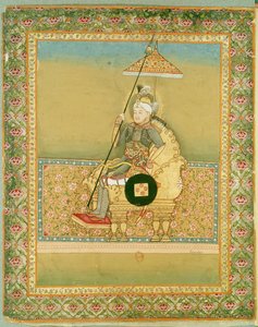 1774年、モーグル皇帝の肖像画のアルバムからのタメルレーン（1336-1404） 作： Indian School